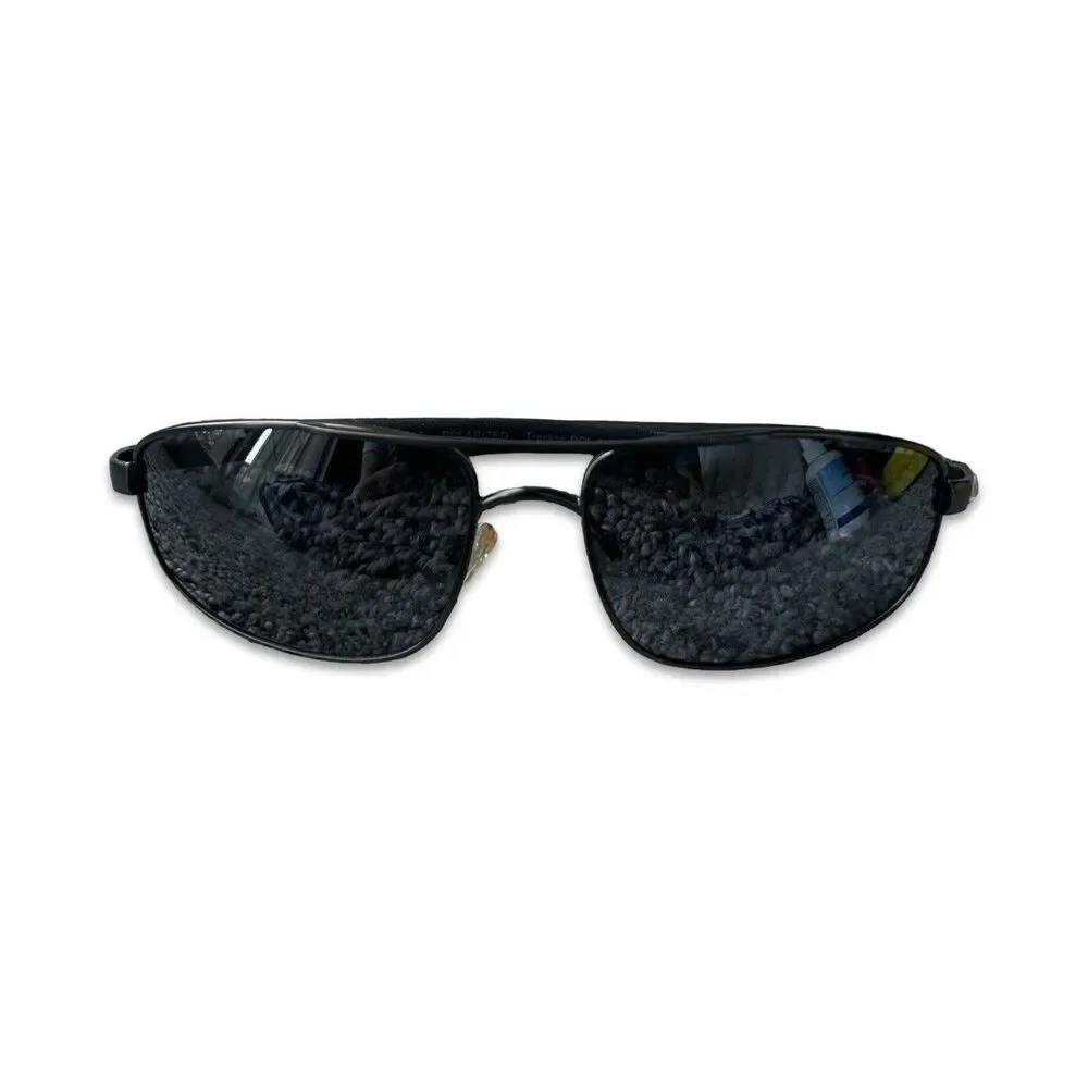 Ironman Polarized Sport Sunglasses Black Rectangle Wrap Driving Fishing Golf
